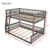 Full XL over Queen Bunk Bed with Ladder and Guardrails, Gray (Expected Arrival Time: 6.3)