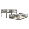 Full XL over Queen Bunk Bed with Ladder and Guardrails, Gray (Expected Arrival Time: 6.3)