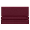 Jaxx Panelist Modern Padded Headboard – Set of 4 Wall Mounted Panels (Each 11.25" x 30") - Queen, Vino Red Microvelvet