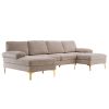 U-Shaped 4-Seat Indoor Modular Sofa Camel