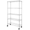 5-Layer Chrome Plated Iron Shelf with 1.5" Nylon Wheels 165*90*35 Chrome