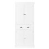 Single Drawer Double Door Storage Cabinet White