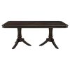 Double Pedestal Base Dark Cherry Finish 1pc Dining Table with Extension Leaf Wooden Furniture 96-inch Table