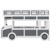 Twin over Twin Bus-shaped Bunk Bed with Wheels and Storage, Gray+White(Expected Arrival Time: 6.8)