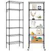 Replaceable assembly with wheels, floor mounted carbon steel storage rack, black