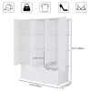 12 Cube Organizer Stackable Plastic Cube Storage Shelves Design Multifunctional Modular Closet Cabinet with Hanging Rod White