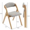 2 Pack Wooden Folding Chairs with Padded Seat and Back Modern Dining Chairs Extra Chair for Guests Living Room Office Wedding Party