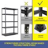 H72 * W47.2 * D23.6 Storage Shelves 5 Tier Heavy Duty Metal Shelving Unit Adjustable Shelving Units and Storage Rack Kitchen Garage Shelf