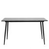 Disassemble rectangular table with arc MDF Black PVC marble surface 122*76*76cm N101