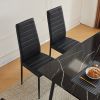 Disassemble rectangular table with arc MDF Black PVC marble surface 122*76*76cm N101