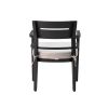 Outdoor Patio K/D Aluminum Stationary Dining Chairs 4PCS with Outdoor-grade Sunbrella Fabric Cushions, Tapered Feet, Ember Black