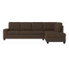 Modern Living Room 2-Piece Sectional Reversible Sofa Chaise Tufted Detail Brown Microfiber Upholstered Drop-Down Cup-holder Solid Wood Frame Furniture