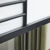 Iron Bed Bunk Bed with Ladder for Kids Twin Size Black