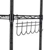 Replaceable assembly with wheels, floor mounted carbon steel storage rack, black