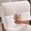 High Back Solid Wood Armrest Backrest Iron Frame Teddy Velvet Indoor Leisure Chair Off-White