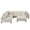 U-style 163''Modular Sectional Sofa,with Ottoman L Shaped Corner Sectional for Living Room,,Office, Apartment (6-Seater)