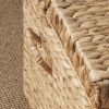 Rectangular Curve Water Hyacinth Woven Wicker Trunk with Handles - 26" x 19" x 14" - Natural Brown - For Clothes, Toys, Magazines and Book Storage