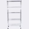 5-Layer Chrome Plated Iron Shelf with 1.5" Nylon Wheels 165*90*35 Chrome