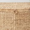 Rectangular Curve Water Hyacinth Woven Wicker Trunk with Handles - 26" x 19" x 14" - Natural Brown - For Clothes, Toys, Magazines and Book Storage