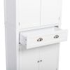 Single Drawer Double Door Storage Cabinet White