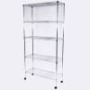 5-Layer Chrome Plated Iron Shelf with 1.5" Nylon Wheels 165*90*35 Chrome