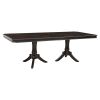 Double Pedestal Base Dark Cherry Finish 1pc Dining Table with Extension Leaf Wooden Furniture 96-inch Table