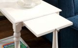 Modern Transitional White 1pc Side Table/Nightstand Hidden Tray Open Shelf Sofa Side Table Turned Legs Multifunctional Home Furniture