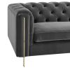 Charlene - Velvet Button Tufted Sofa - Gray