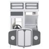 Twin over Twin Bus-shaped Bunk Bed with Wheels and Storage, Gray+White(Expected Arrival Time: 6.8)