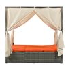 Adjustable Sun Bed With Curtain; High Comfort; With 3 Colors