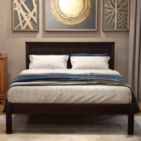 Platform Bed Frame with Headboard , Wood Slat Support , No Box Spring Needed ,Twin (Color: Espresso)