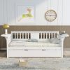 Twin Wooden Daybed with Trundle Bed , Sofa Bed for Bedroom Living Room