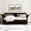 Twin Wooden Daybed with Trundle Bed , Sofa Bed for Bedroom Living Room