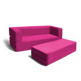 Jaxx Zipline Big Kids Modular Sofa & Ottoman (Color: Fuchsia)