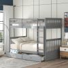 Twin-Over-Twin Bunk Bed with Ladders and Two Storage