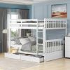 Full-Over-Full Bunk Bed with Ladders and Two Storage Drawers