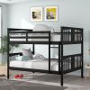 Full over Full Bunk Bed with Ladder for Bedroom;  Guest Room Furniture