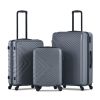 3 Piece Luggage Sets ABS Lightweight Suitcase with Two Hooks;  Spinner Wheels;  TSA Lock;  (20/24/28)