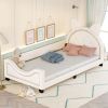 Twin Size Upholstered Daybed with Carton Ears Shaped Headboard