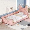 Twin Size Upholstered Daybed with Carton Ears Shaped Headboard