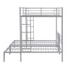 Full over Twin&Twin Size Bunk Metal Bed with Built-in Shelf