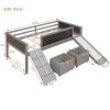 win size Loft Bed Wood Bed with Two Storage Boxes