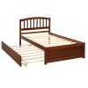 Twin size Platform Bed Wood Bed Frame with Trundle