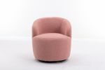 fabric swivel accent armchair barrel chair with black powder coating metal ring