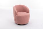 fabric swivel accent armchair barrel chair with black powder coating metal ring