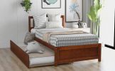 Twin size Platform Bed Wood Bed Frame with Trundle