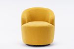 fabric swivel accent armchair barrel chair with black powder coating metal ring