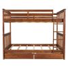 Full-Over-Full Bunk Bed with Ladders and Two Storage Drawers