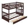 Twin-Over-Twin Bunk Bed with Ladders and Two Storage