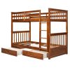 Twin-Over-Twin Bunk Bed with Ladders and Two Storage